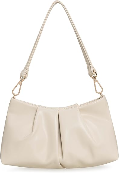 レディースハンドバッグ ファッショナブル プリーツPU ベージュ